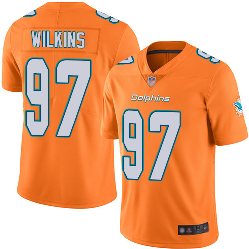 Nike Miami Dolphins #97 Christian Wilkins Orange Youth Stitched NFL Limited Rush Jersey->youth nfl jersey->Youth Jersey